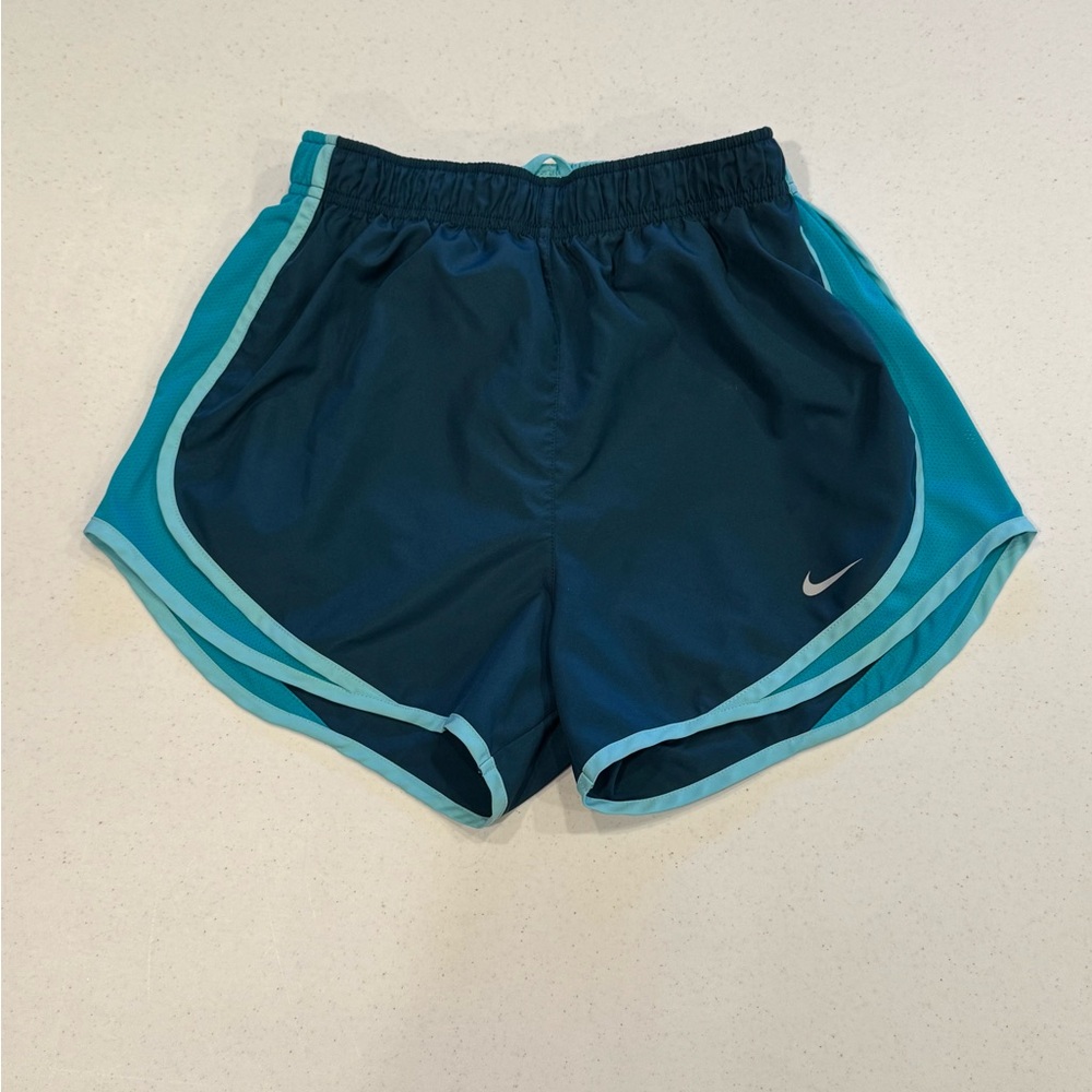 Nike Teal and Blue Dri Fit Lined Running Shorts Small